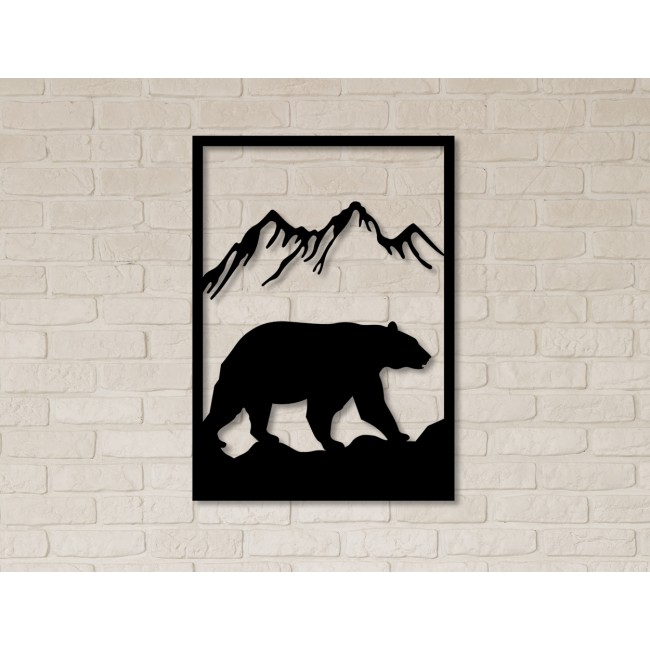 Febros Designs Metal Wall Decoration Bear in Wild