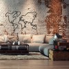Febros Designs Metal Wall Decoration Map of Line Art