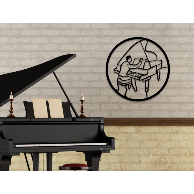 Febros Designs Metal Wall Decoration Piano Player